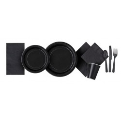 Papīra šķīvji melni, 23 cm, 8 gab 