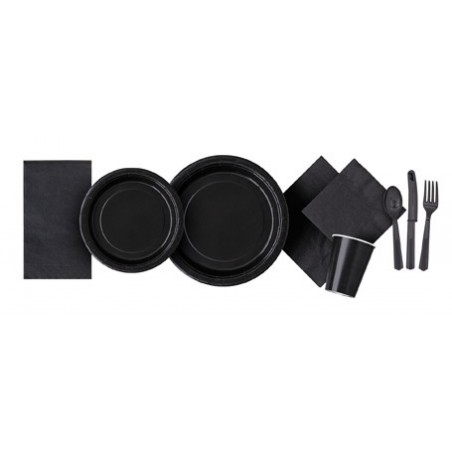 Papīra šķīvji melni, 23 cm, 8 gab 