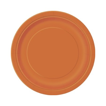 Papīra šķīvji oranži, 23 cm, 8 gab 