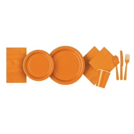 Papīra šķīvji oranži, 23 cm, 8 gab 