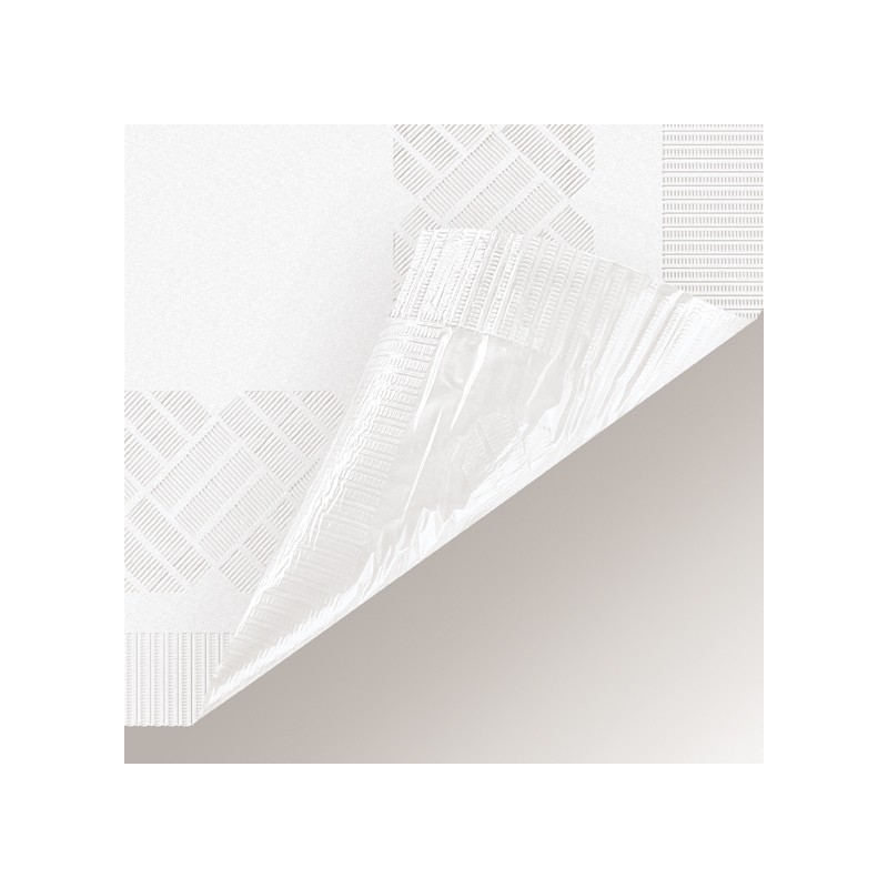 Бумажная белая скатерть с полиэтиленовой подкладкой, 137 х 274 см 