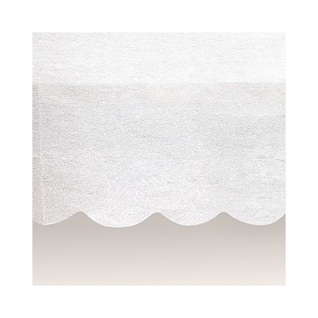 Бумажная белая скатерть с волнистым краем, 137 х 254 см 