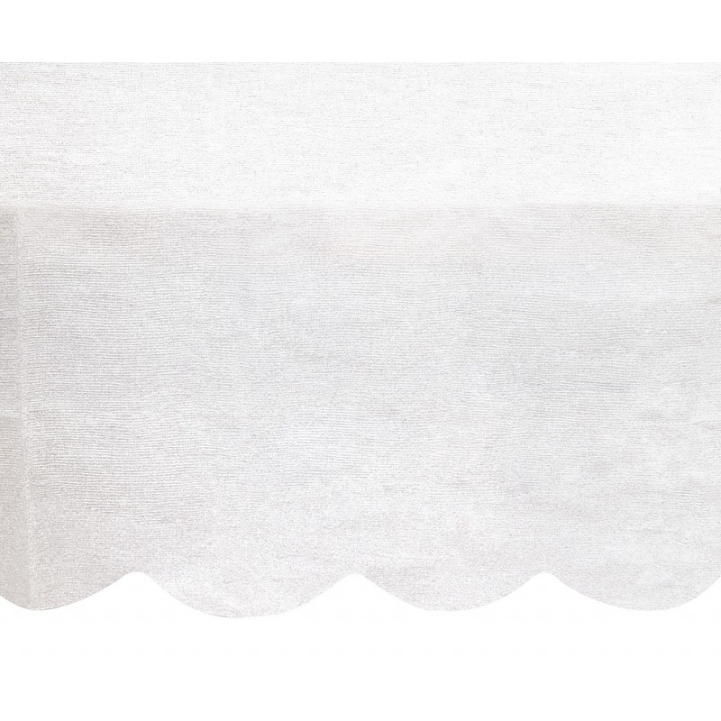 Бумажная белая скатерть с волнистым краем, 137 х 254 см 