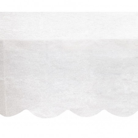 Бумажная белая скатерть с волнистым краем, 137 х 254 см 