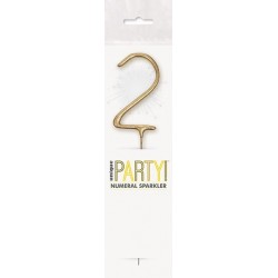 Brīnumsvecīte “2” cipara formā, 17,8 cm, zelta