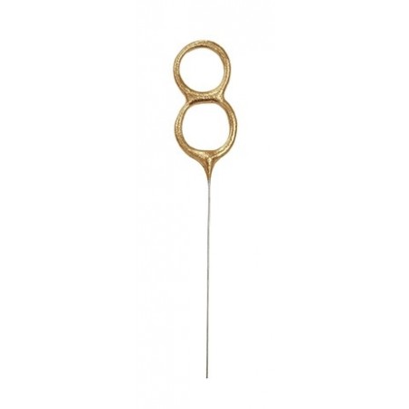 Brīnumsvecīte “8” cipara formā, 17,8 cm, zelta