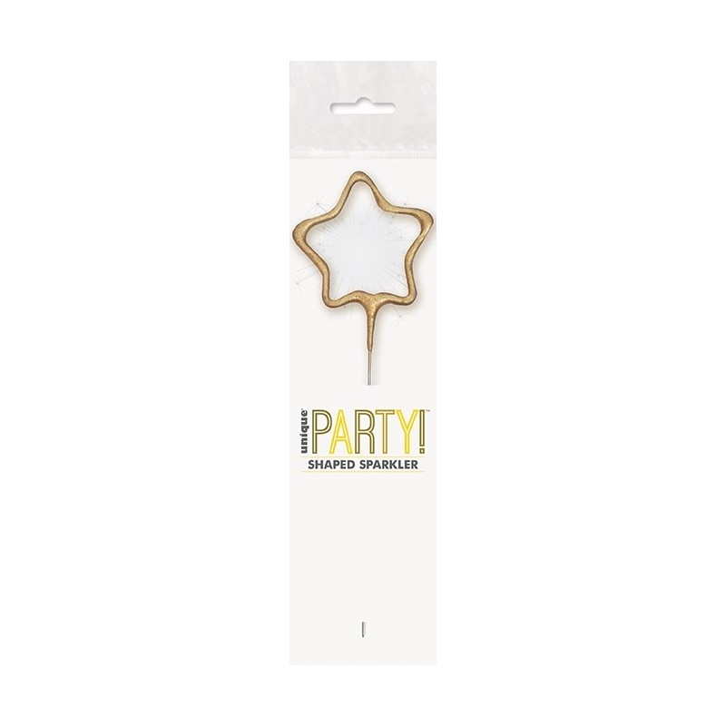 Brīnumsvecīte zvaigznes formā, 17,8 cm, zelta