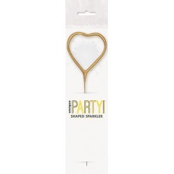 Brīnumsvecīte sirds formā, 17,8 cm, zelta