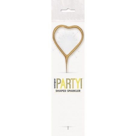 Brīnumsvecīte sirds formā, 17,8 cm, zelta