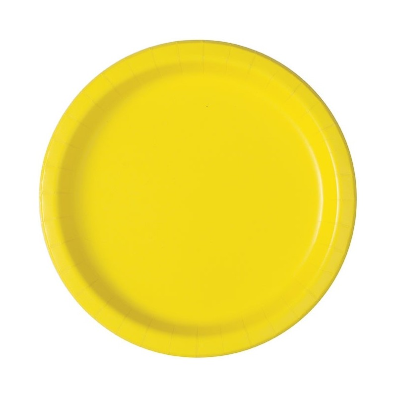 Papīra šķīvji dzelteni, 23 cm, 16 gab 