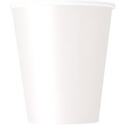 Papīra glāzes, baltas, 266 ml, 8 gab 