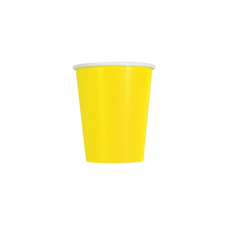 Papīra glāzes, dzeltenas, 266 ml, 8 gab 