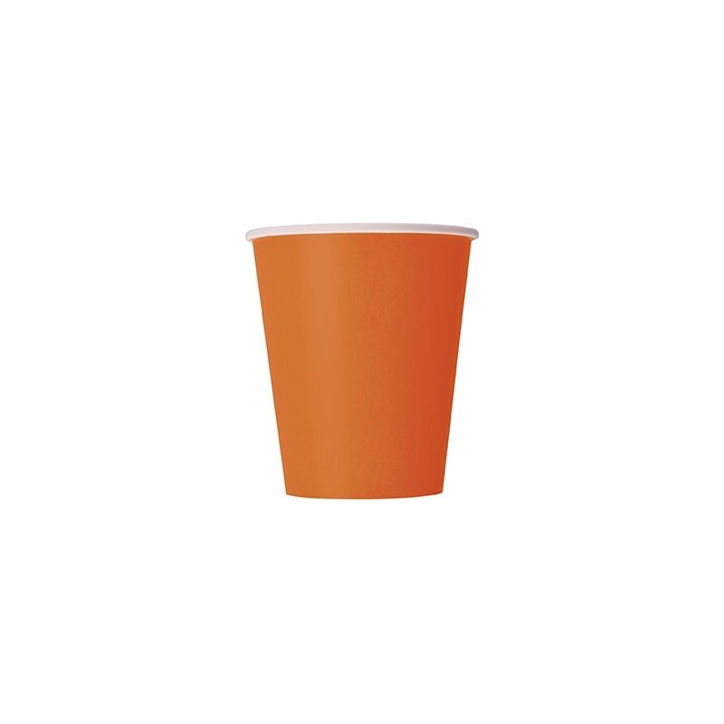 Papīra glāzes, oranžas, 266 ml, 14 gab 