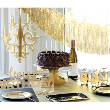Декорация для стола «Happy Birthday», золотая, акрил 