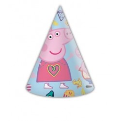 Праздничные шапочки "Свинка Пеппа и Джордж", 11х16 см, 6 шт.