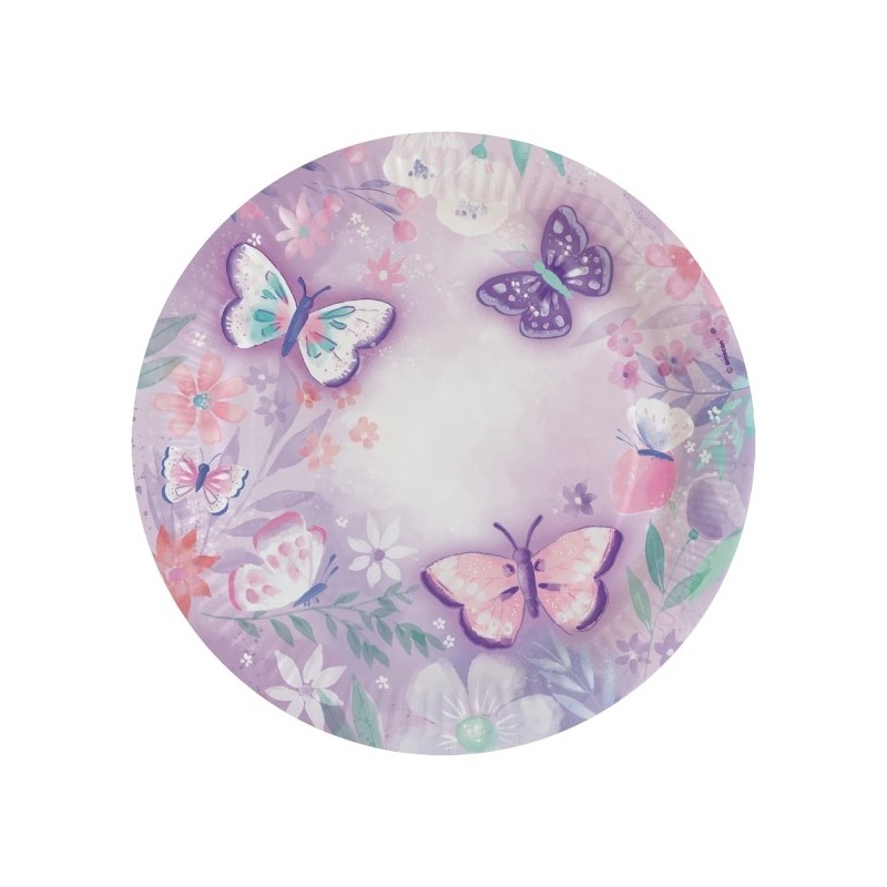 Šķīvji "Tauriņi", 23 cm, 8 gab. 