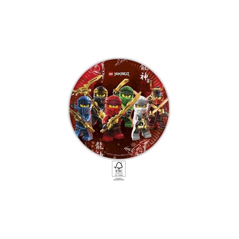 Šķīvji "Lego® Ninjago" 23 cm, 8 gab. 