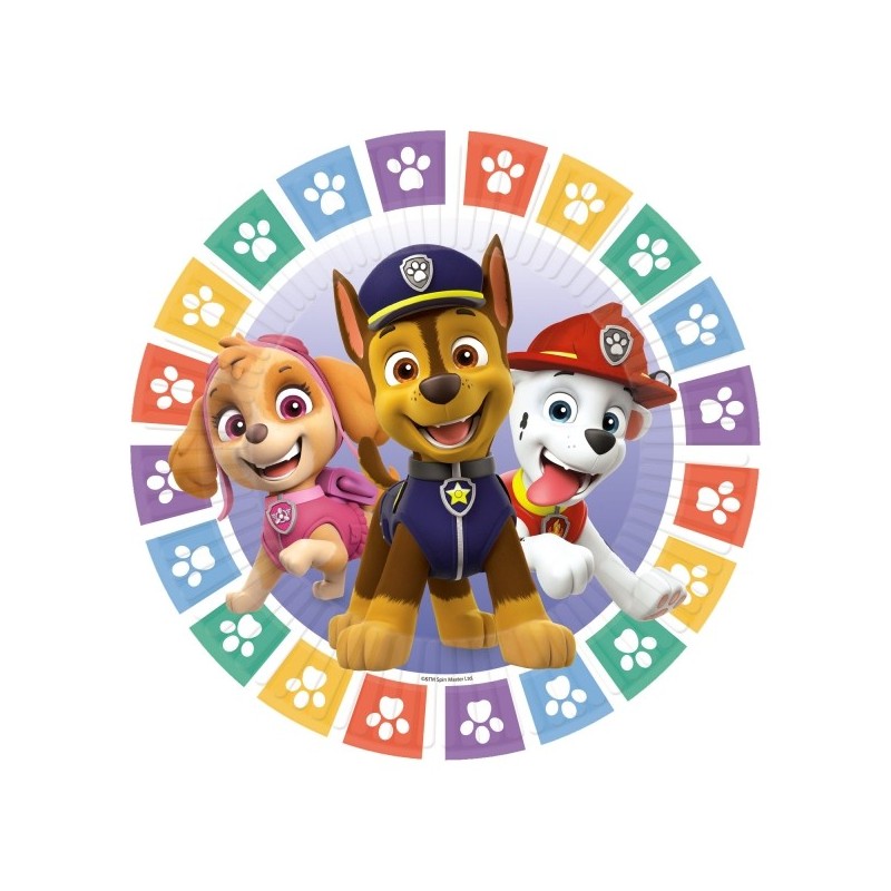 Šķīvji "Ķepu patruļa 2022" 18 cm, 8 gab. 