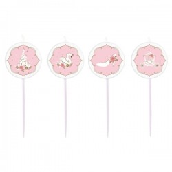 Svecītes "Princešu diena", 7 cm, 4 gab. 