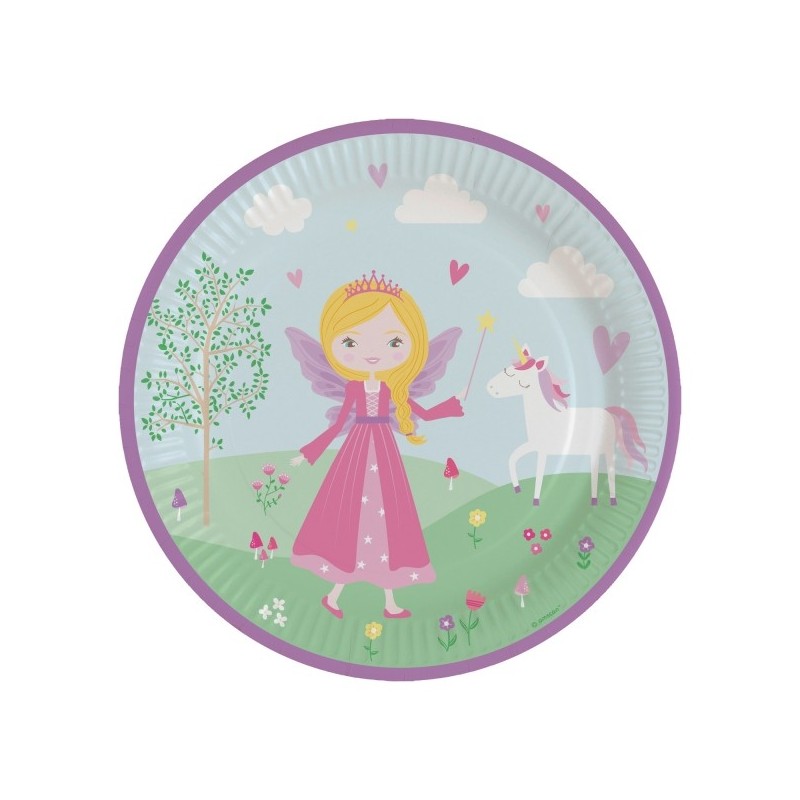 Šķīvji "Princese un bruņinieks", 23 cm, 8 gab  