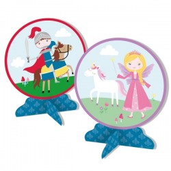 Galda dekorācijas "Princese un bruņinieks" 21 x 24 cm, divpusējs dizains 