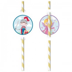 Kokteiļa salmiņi "Princese un bruņinieks",  20 cm, 8 gab.  