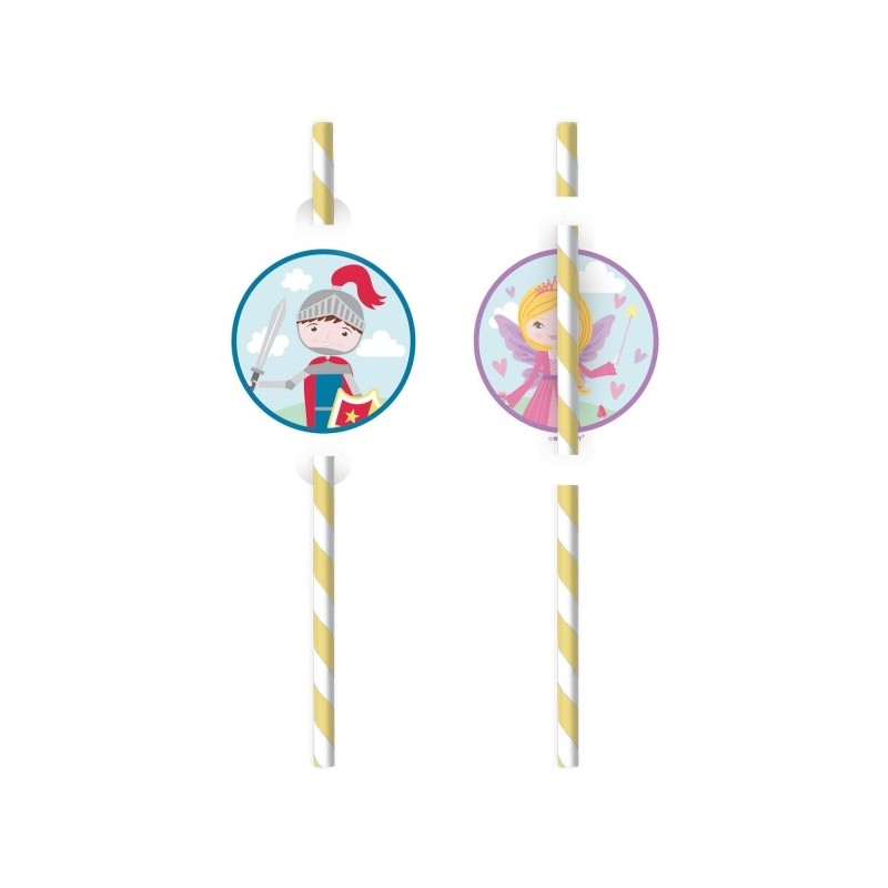 Kokteiļa salmiņi "Princese un bruņinieks",  20 cm, 8 gab.  