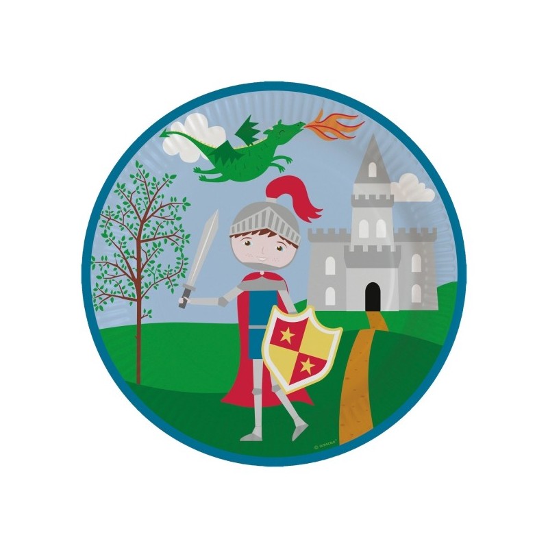 Šķīvji bruņinieks un princese,  23 cm, 8 gab 