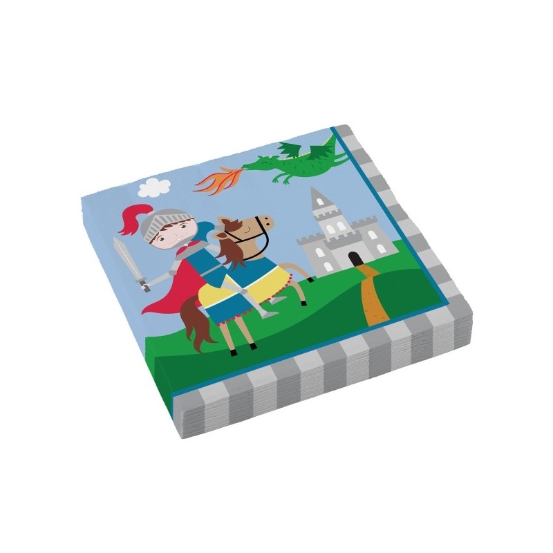 Salvetes "Bruņinieks un princese", 33 x 33 cm, 20 gab . 