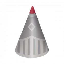 Svētku cepurītes "Bruņinieks un princese", 11 x 16 cm, 8 gab 