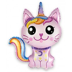 Шар из фольги «Кот-единорог», розовый, 88 × 73 см, FM1 