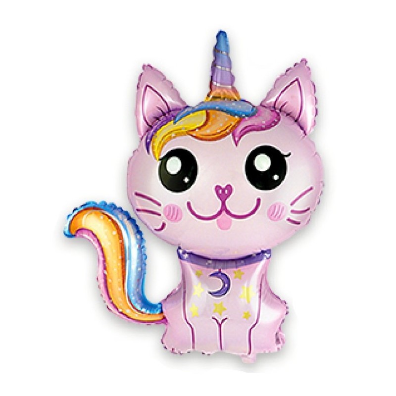 Folija balons "Kaķis-Vienradzis", rozā, 88 x 73 cm, FM1 