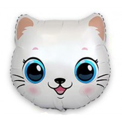 Шар «Белый Котик» фольгированный, большая фигура, 51 х 55 см, FM1 