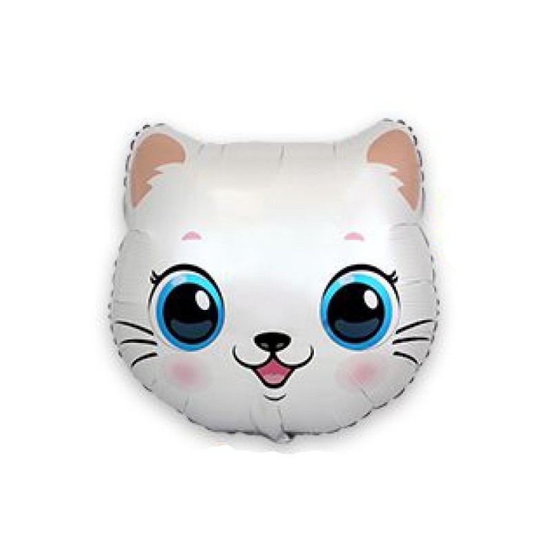 Шар «Белый Котик» фольгированный, большая фигура, 51 х 55 см, FM1 