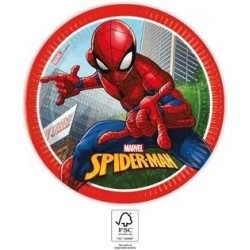 Šķīvji 'Spiderman' 23 cm, 8 gab.