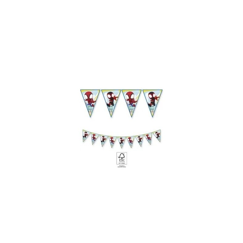 Vimpeļu (karodziņu) virtene 'Spidey And Friends' 2,3 m, papīra