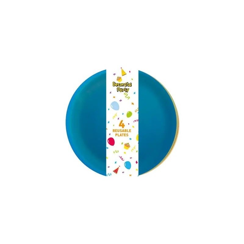 Šķīvji 4 krāsas, atkārtoti lietojama plastmasa 