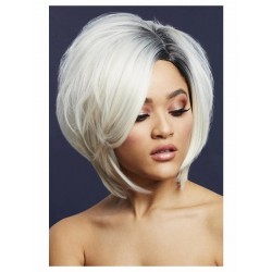 Blonda asimetriska parūka, profesionālas kvalitāte 