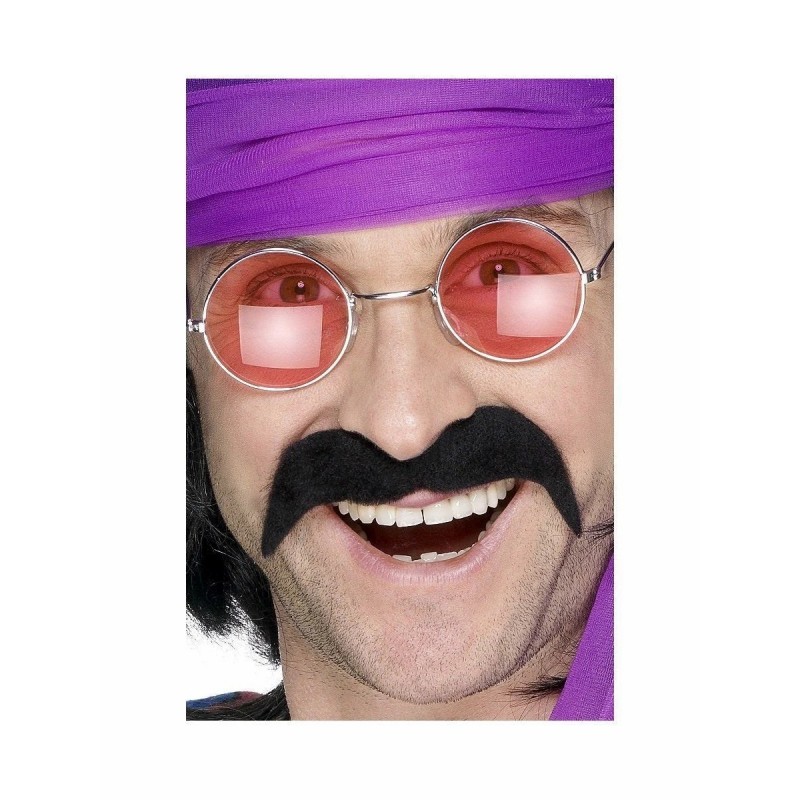 Черные усы в стиле 70-х годов, самоклеющиеся  