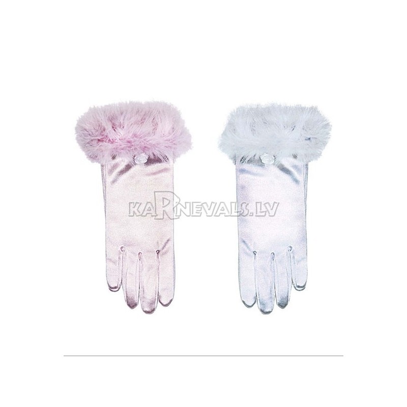 Перчатки детские, атласные, марабу