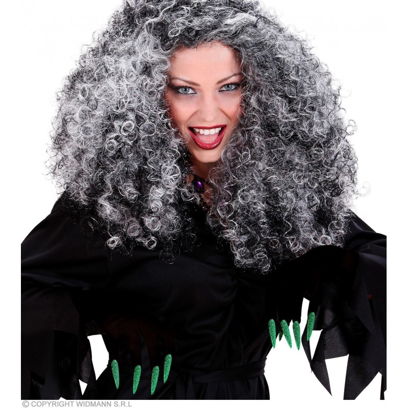 "SCARY GLOVES WITH GREEN MAXI GLITTER NAILS"