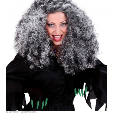 "SCARY GLOVES WITH GREEN MAXI GLITTER NAILS"