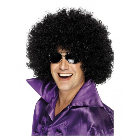 Большой афро парик, черный, синтетика 