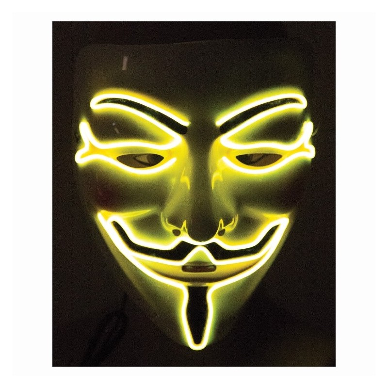 Anonīma (Anonymous) maska ar LED lodītēm  