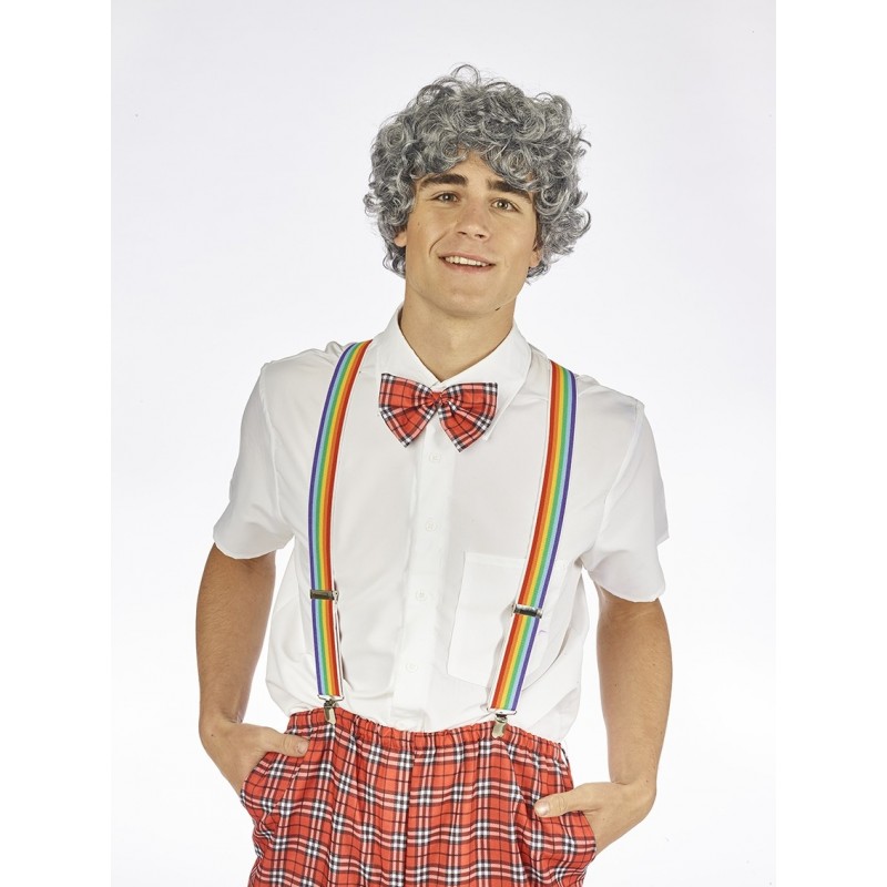 Cirtaina pelēka parūka 70. gadu disko stilā vīriešiem 