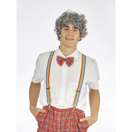 Cirtaina pelēka parūka 70. gadu disko stilā vīriešiem 