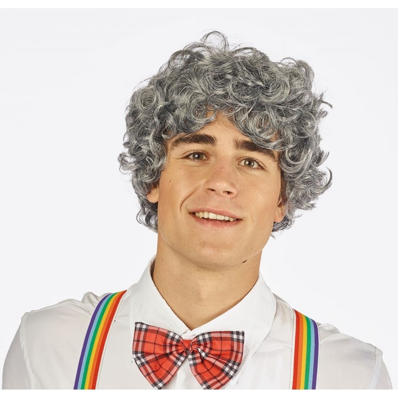 Cirtaina pelēka parūka 70. gadu disko stilā vīriešiem 