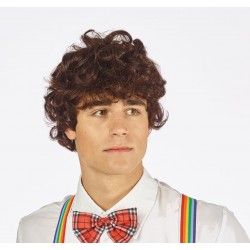 Cirtaina brūna parūka 70. gadu disko stilā vīriešiem 