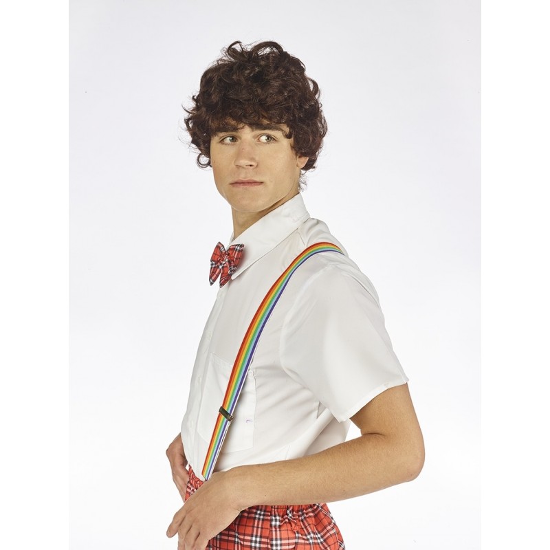 Cirtaina brūna parūka 70. gadu disko stilā vīriešiem 