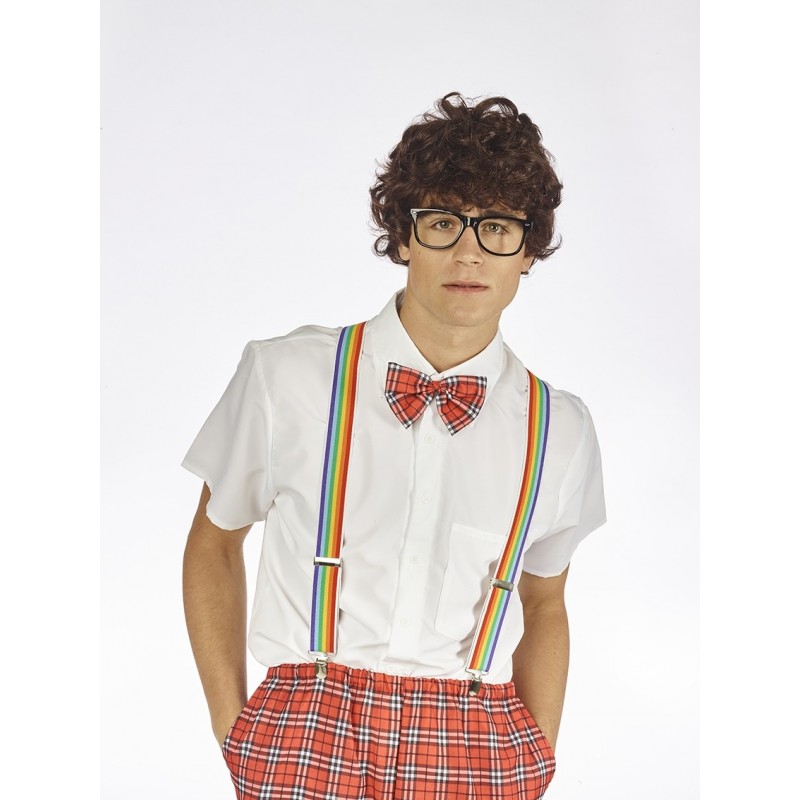 Cirtaina brūna parūka 70. gadu disko stilā vīriešiem 